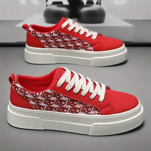 Sneakers tendance en toile pour homme, Chaussures décontractées respirantes et légères à lacets, Semelle en PVC, bout rond, semelle intérieure en tissu, Polyvalentes pour toutes les saisons, en extérieur et au quotidien