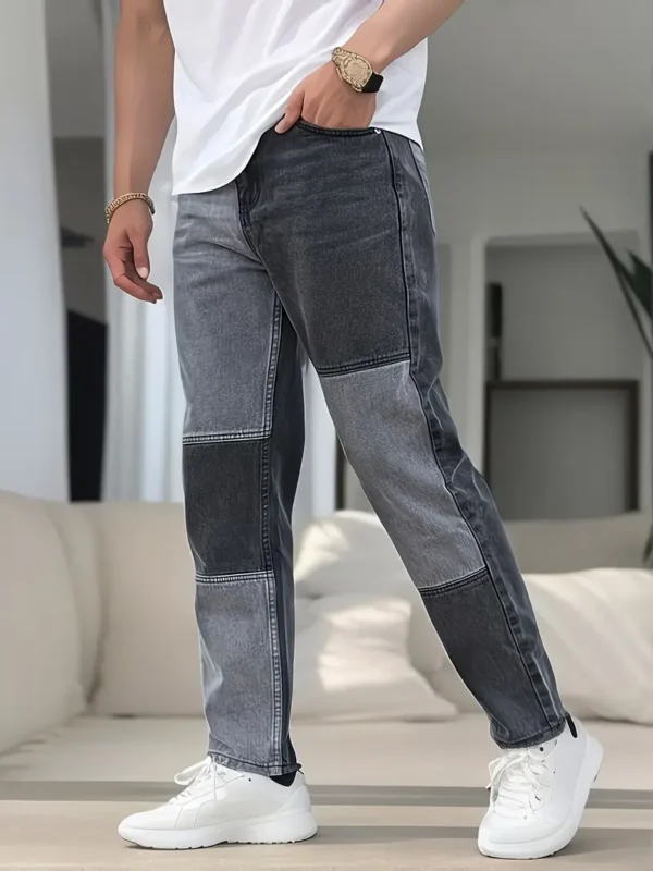 Pantalon en denim à patchwork slim pour homme Pantalon en denim à patchwork slim pour homme, style décontracté et urbain, idéal pour le printemps et l'été septembre 13, 2024 Kotazando