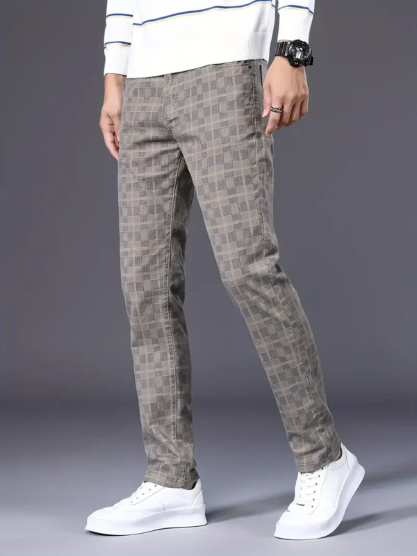 Pantalon cargo graphique à carreaux et blocs de couleurs pour hommes avec poches, pantalon décontracté en coton pour activités de plein air