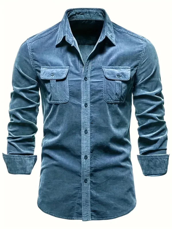 Chemise d'affaires en velours côtelé pour hommes
