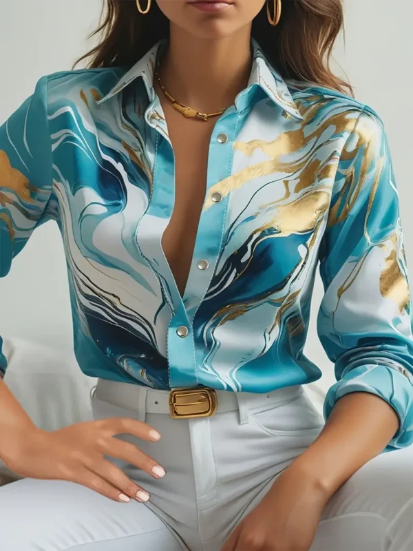 Blazer croisé à double boutonnage à motif écossais Chemisier à col à revers imprimé partout, chemisier décontracté à manches longues boutonné sur le devant pour le printemps et l'automne, vêtements pour femmes 8 septembre 2024 Kotazando