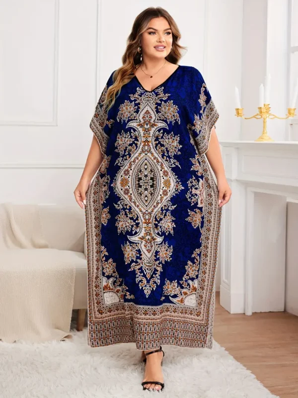 Robe ample à imprimé floral grande taille Robe ample à imprimé floral grande taille, robe élégante à manches chauve-souris et col en V, vêtements grande taille pour femmes 8 septembre 2024 Kotazando