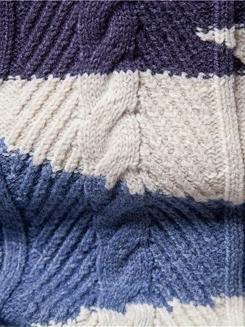 Pull Tricoté Solide Élégant Pour Hommes, Haut Décontracté À Manches Longues Et Respirant À Col Rond Pour Les Activités De Plein Air Et La Promenade En Ville 12 Pull Tricoté Solide Élégant Pour Hommes, Haut Décontracté À Manches Longues Et Respirant À Col Rond Pour Les Activités De Plein Air Et La Promenade En Ville – Image 11