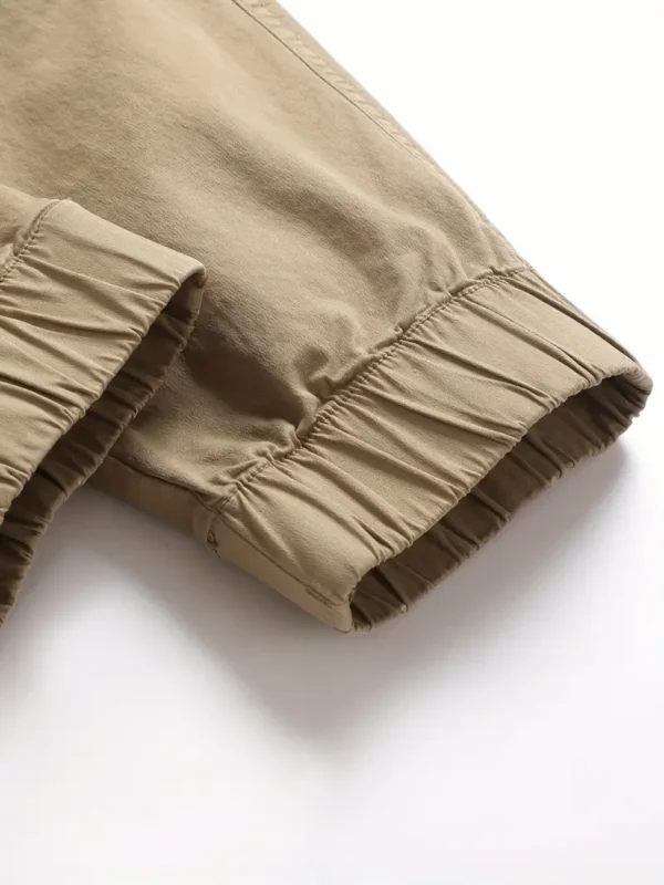 Pantalons cargo pour hommes avec plusieurs poches, pantalons en coton décontractés à cordon pour les activités extérieures de printemps et d'automne – Image 11