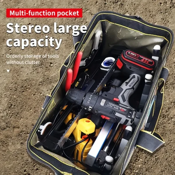 1pc 43.18 Cm Sac à outils, Tissu Oxford Sac électrique étanche Multifonctionnel, Kit d'outils portable et durable de grande capacité, Anti-chute et étanche. Puissant sac d'électricien multifonctionnel en tissu Oxford étanche – Image 11