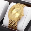 Montre à quartz pour femme avec cadran découpé et bracelet en acier inoxydable et cadran lumineux tendance Montre femme de luxe Tonneau Pointer Quartz Montre rétro Rome Mode Montre-bracelet analogique Montre dorée septembre 1, 2024 Kotazando