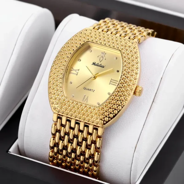 Montre femme de luxe Tonneau Pointer Quartz Montre rétro Rome Mode Montre-bracelet analogique Montre dorée Montre femme de luxe Tonneau Pointer Quartz Montre rétro Rome Mode Montre-bracelet analogique Montre dorée 1 septembre 2024 Kotazando