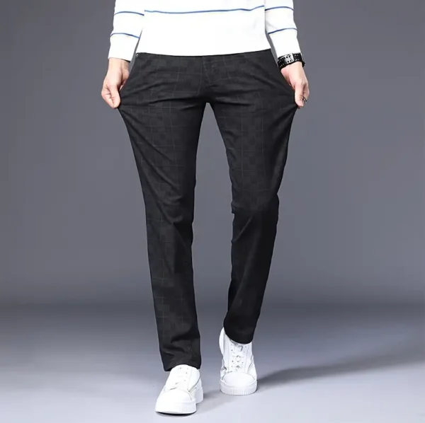 Pantalon cargo graphique à carreaux et blocs de couleurs pour hommes avec poches, pantalon décontracté en coton pour activités de plein air – Image 13