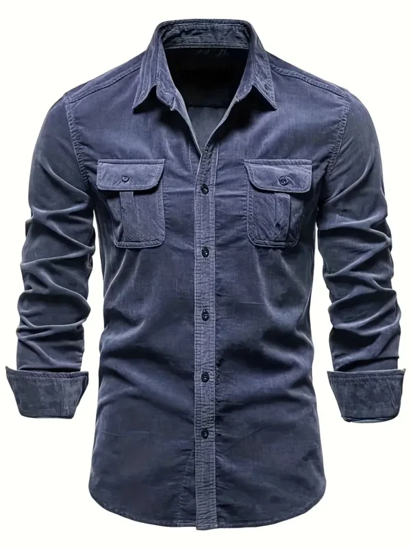 Chemise d'affaires en velours côtelé pour hommes – Image 13