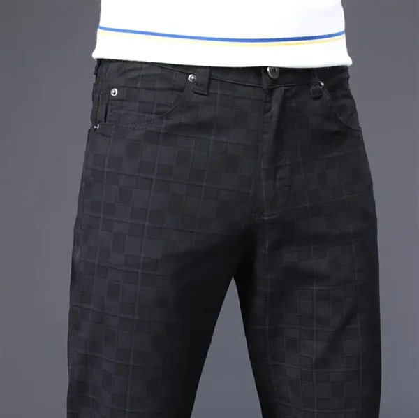 Pantalon cargo graphique à carreaux et blocs de couleurs pour hommes avec poches, pantalon décontracté en coton pour activités de plein air – Image 15