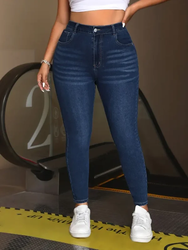 Simple Jean Grande Taille Simple Jean Grande Taille, Femme Solide Bouton Fly Taille Haute Extensible Jean Avec Poche 13 septembre 2024 Kotazando