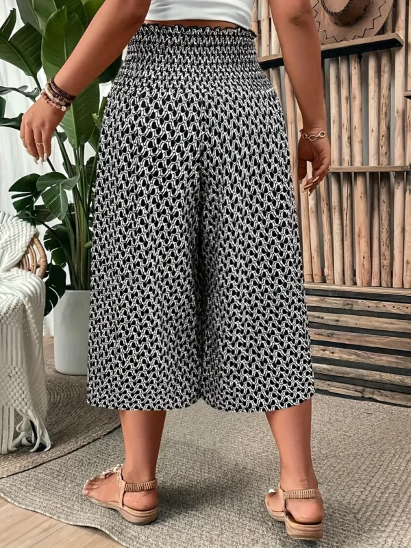 Pantalon Capri à jambe large et imprimé grande taille Pantalon Capri à jambe large et imprimé grande taille, pantalon décontracté à taille élastique froncée pour le printemps et l'été, vêtements grande taille pour femmes septembre 23, 2024 Kotazando