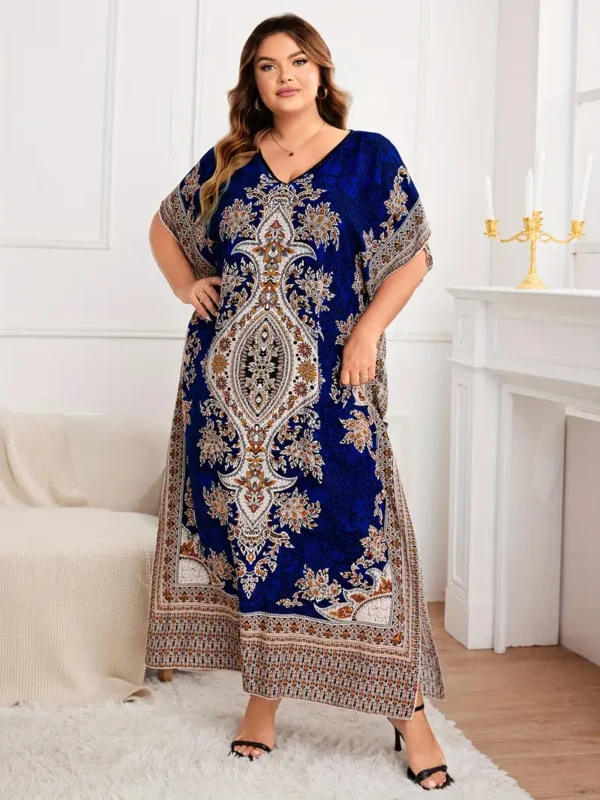 Robe ample à imprimé floral grande taille Robe ample à imprimé floral grande taille, robe élégante à manches chauve-souris et col en V, vêtements grande taille pour femmes 8 septembre 2024 Kotazando