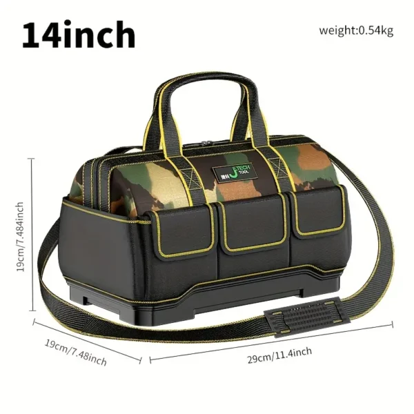 1pc 43.18 Cm Sac à outils, Tissu Oxford Sac électrique étanche Multifonctionnel, Kit d'outils portable et durable de grande capacité, Anti-chute et étanche. Puissant sac d'électricien multifonctionnel en tissu Oxford étanche – Image 4
