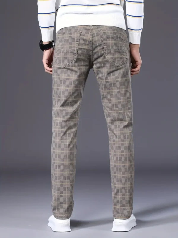 Pantalon cargo graphique à carreaux et blocs de couleurs pour hommes avec poches, pantalon décontracté en coton pour activités de plein air – Image 6
