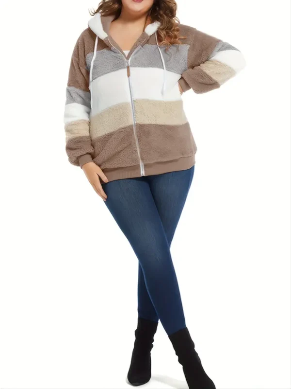 Manteau décontracté grande taille Manteau décontracté grande taille, sweat-shirt à capuche à manches longues avec cordon de serrage et fermeture éclair en polaire pour femme septembre 28, 2024 Kotazando