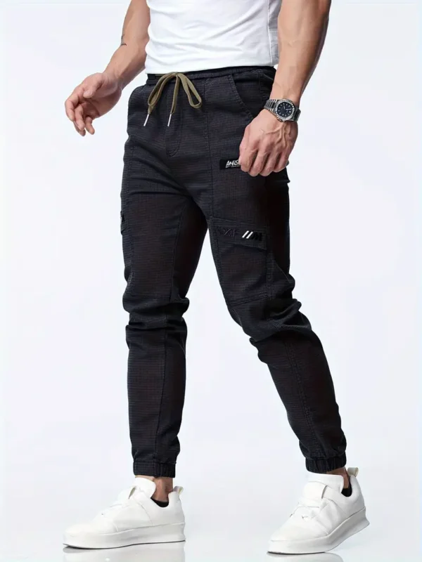 Pantalon De Jogging Décontracté Avec Cordon De Serrage À La Taille Pour Hommes, Pantalon De Sport Effilé Extensible Chic – Image 17
