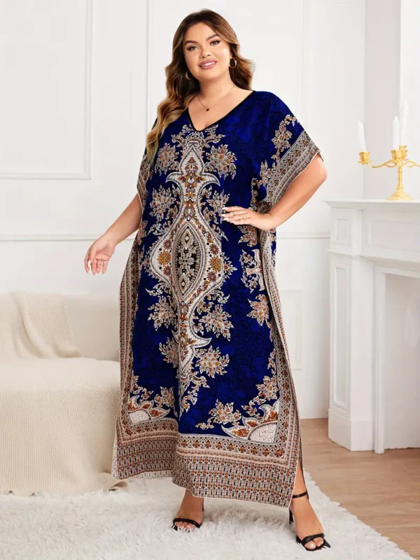 Robe ample à imprimé floral grande taille Robe ample à imprimé floral grande taille, robe élégante à manches chauve-souris et col en V, vêtements grande taille pour femmes 8 septembre 2024 Kotazando