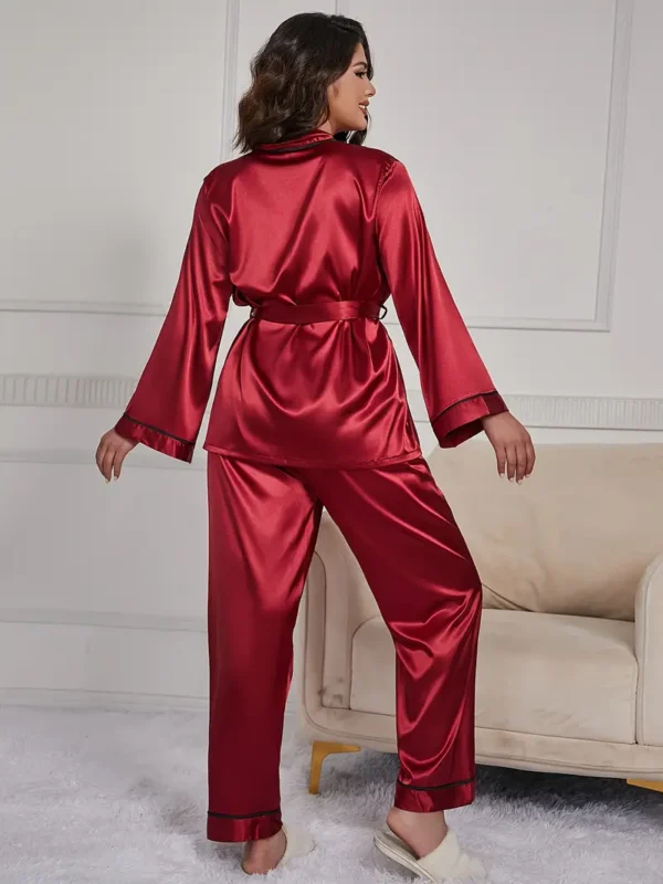 Ensemble de pyjama élégant pour femme du Nouvel An chinois Ensemble de pyjama élégant pour femme du Nouvel An chinois, haut et pantalon à ceinture à reliure contrastée grande taille, ensemble de détente 2 pièces septembre 23, 2024 Kotazando