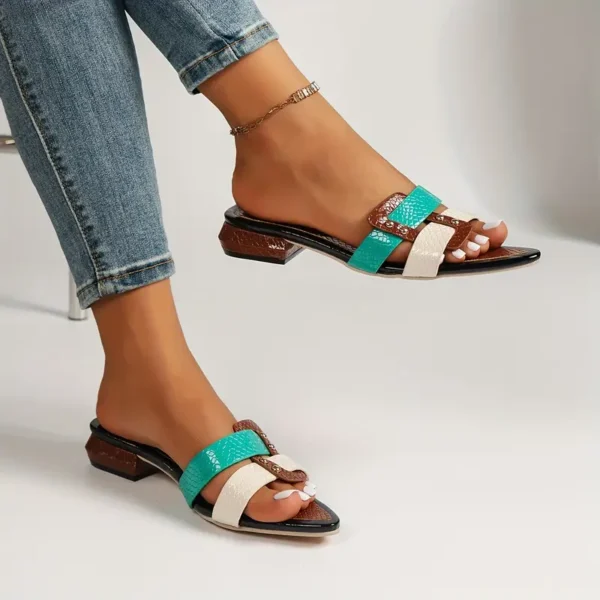 Sandales Slingback Chic Rétro d'Inspiration Française pour Femmes Sandales Slingback Chic Rétro d'Inspiration Française pour Femmes, Talon Bas Confortable, Bout Ouvert avec Design Pointu, Mélange Polyvalent de Vert, Blanc et Marron, Couverture en PU, Parfait pour Toutes les Saisons 14 septembre 2024 Kotazando