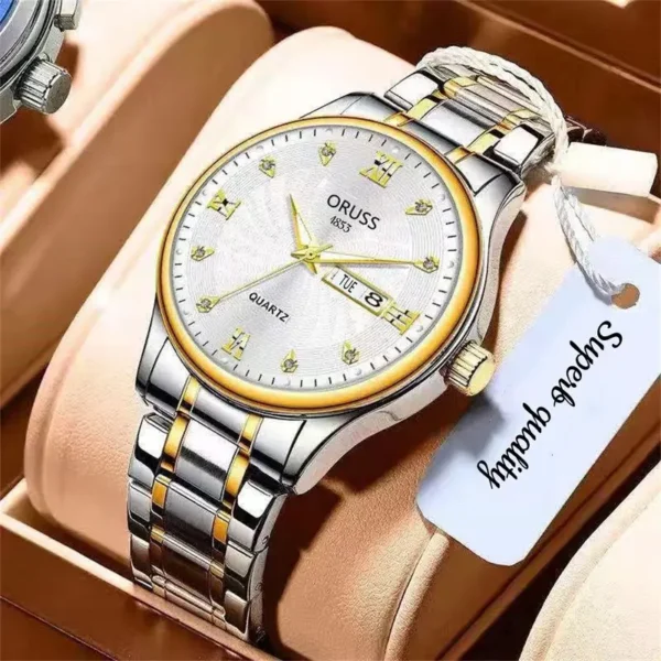 Montre à quartz pour couple Montre à quartz de luxe bicolore avec calendrier, analogique, pour les affaires et les loisirs, pour les couples, cadeau de Saint-Valentin pour lui et elle 1 septembre 2024 Kotazando