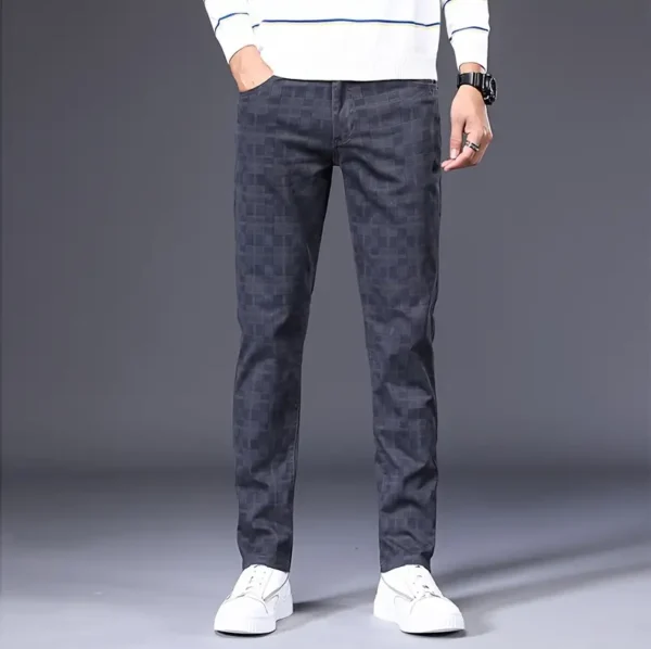 Pantalon cargo graphique à carreaux et blocs de couleurs pour hommes avec poches, pantalon décontracté en coton pour activités de plein air – Image 9