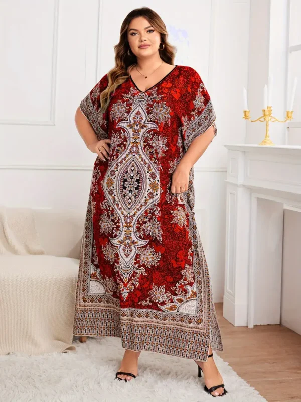 Robe ample à imprimé floral grande taille Robe ample à imprimé floral grande taille, robe élégante à manches chauve-souris et col en V, vêtements grande taille pour femmes 8 septembre 2024 Kotazando