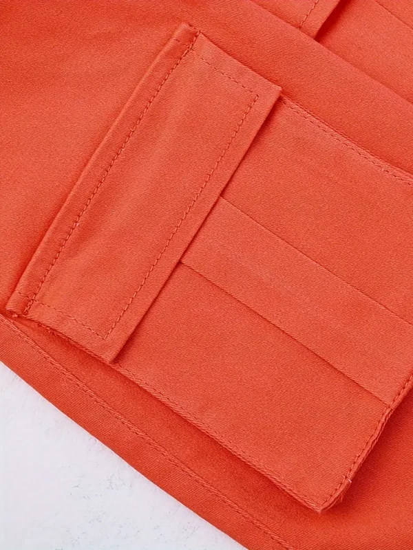 Jupe cargo tendance pour adolescentes, coupe ajustée, poches fonctionnelles, jupe en jean ajustée, décontractée et extensible – Image 6