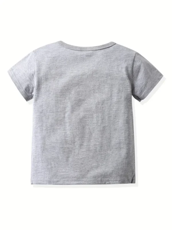 Lot de 4 t-shirts créatifs pour garçons avec imprimé de lettres et manette de jeu, décontractés, légers et confortables, à manches courtes et col ras du cou, vêtements pour enfants pour l'été - Image 8