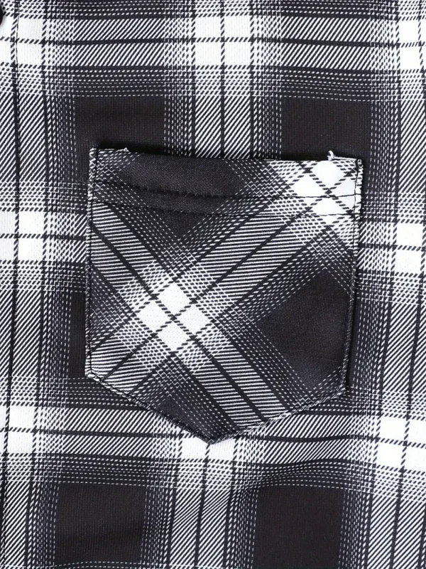 Ensemble 2 pièces pour garçon avec sweat à capuche et pantalon à carreaux, vêtements pour enfants pour l'automne et l'hiver, en cadeau – Image 7