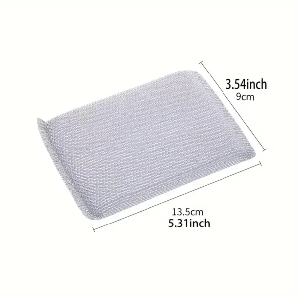 Lot de 8/4 éponges de nettoyage de cuisine en soie argentée haute densité, éponge magique, brosse à récurer, éponge double face, éponge de nettoyage abrasive universelle pour la vaisselle – Image 3