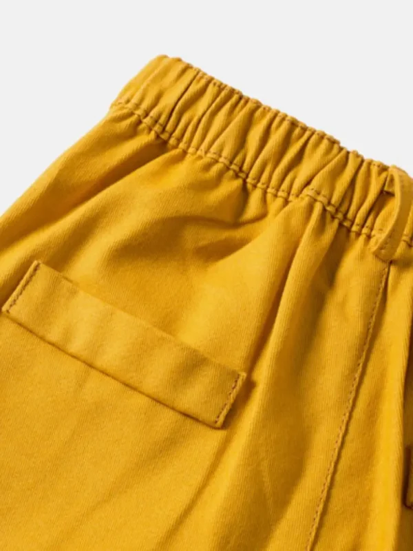 Ensemble short décontracté d'été pour garçons, short de couleur unie en pur coton avec ceinture, tenue polyvalente pour garçons – Image 4