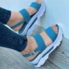 Sandales compensées d'été pour femmes Sandales compensées d'été pour femmes, chaussures à bout ouvert à la mode avec boucle et lanière, sandales décontractées de couleur unie pour l'extérieur octobre 1, 2024 Kotazando