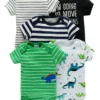 5pcs Nouveau-né Bébé Barboteuse en Coton 5pcs Nouveau-né Bébé Barboteuse en Coton, Mignon Dinosaure Imprimé Rayé Manches Courtes, Col Rond Body Grenouillères Pour Bébé Garçons, Vêtements Pour Tout-petits 26 décembre 2024 Kotazando