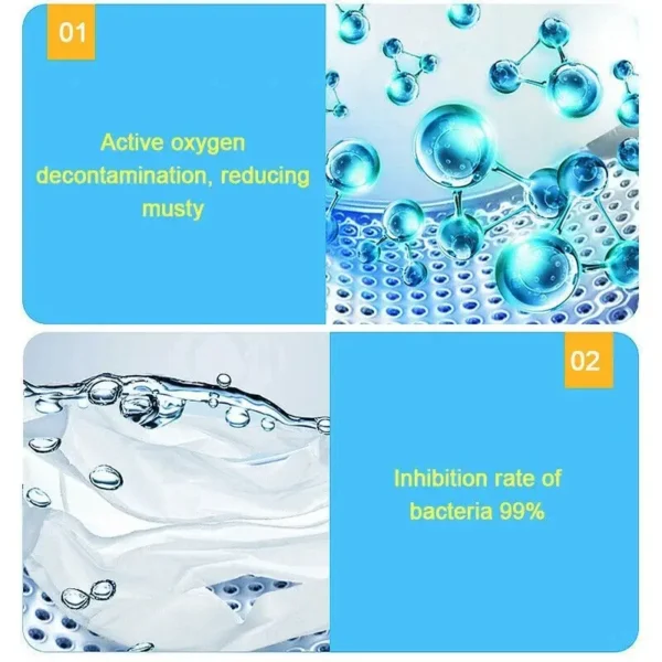 Lot de 12 comprimés effervescents nettoyants en profondeur pour réservoir d'eau de machine à laver, déodorant, outil de nettoyage ménager – Image 7