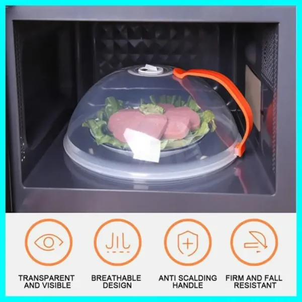 1pc Couvercle Alimentaire, Couvercle Chauffant pour Four à Micro-Ondes, Protecteur d'Écran pour Aliments pour Plats Chauds, Couvercle Anti-Éclaboussures Résistant à l'Huile, Couvercle de Conservation Fraîcheur, Fournitures de Cuisine – Image 7