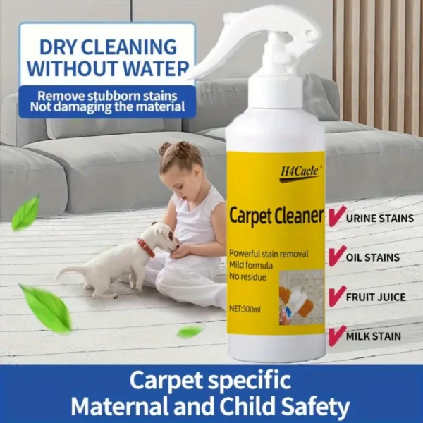 Nettoyant pour tapis H4Cacle, utilisation en intérieur et en tissu, pH neutre, peroxyde d'hydrogène amélioré, détachant pour tissus d'ameublement, canapé, rideaux, couvertures, solution de nettoyage à sec sans danger pour la maternité et les animaux domestiques, 300 ml – Image 6