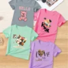 Lot de 4 t-shirts d'été à imprimé dessin animé pour fille Lot de 4 t-shirts d'été à imprimé dessin animé pour fille, Mélange de polyester, col ras du cou, tissu tricoté, légèrement extensible, t-shirts décontractés à manches courtes pour enfants (modèles assortis) 26 décembre 2024 Kotazando