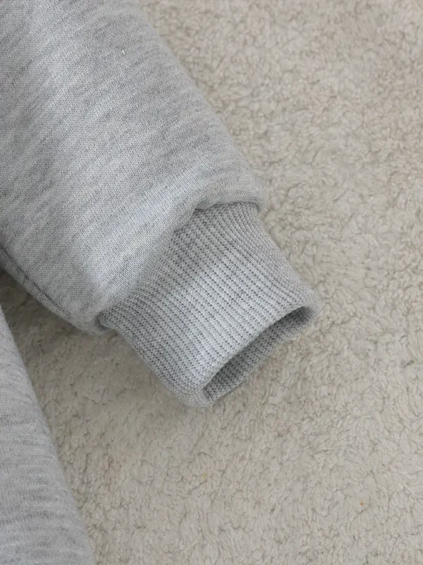 Lot de 3 barboteuses pour nouveau-né garçon sur le thème de Noël, tissu tricoté 100 % polyester, imprimé alphabet et renne – Image 5