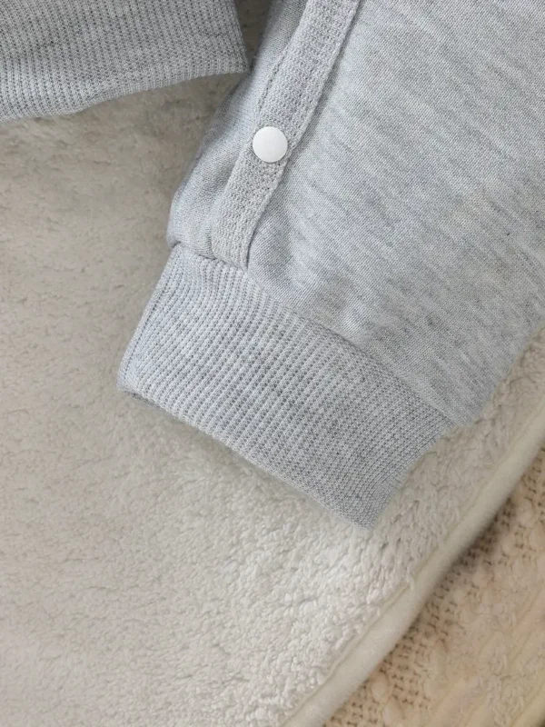Lot de 3 barboteuses pour nouveau-né garçon sur le thème de Noël, tissu tricoté 100 % polyester, imprimé alphabet et renne – Image 6