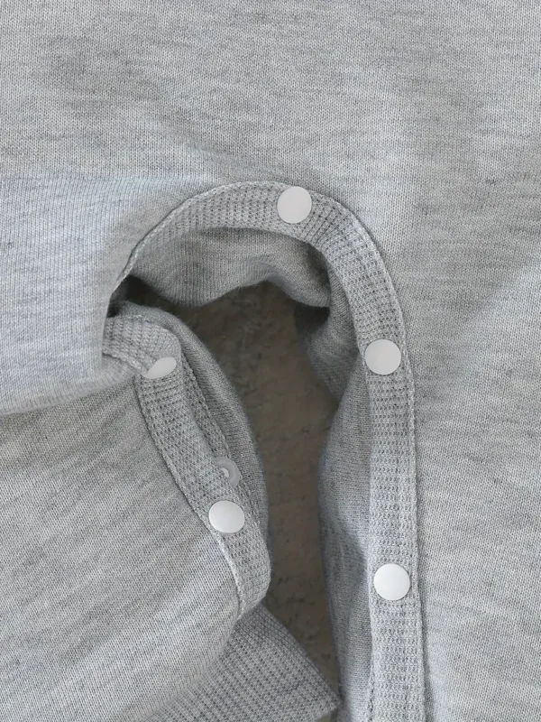 Lot de 3 barboteuses pour nouveau-né garçon sur le thème de Noël, tissu tricoté 100 % polyester, imprimé alphabet et renne – Image 7