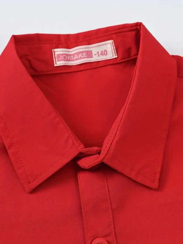Chemise boutonnée à manches longues pour garçons, style preppy pour le printemps, l'été et l'automne, vêtements pour enfants – Image 4