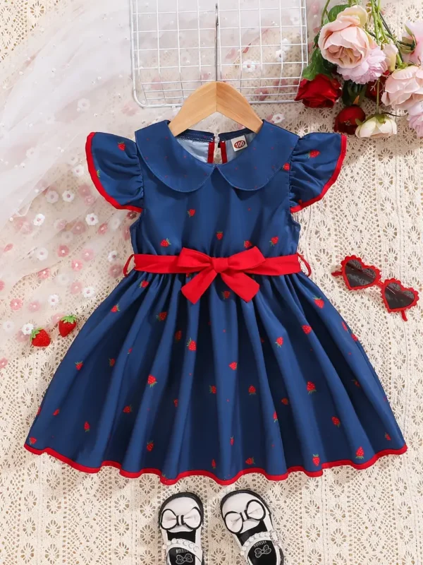 Robe décontractée à manches courtes et col mignon pour bébé Robe décontractée à manches courtes et col mignon pour bébé, motif fraise, robe pour bébé et petite fille pour un usage quotidien octobre 17, 2024 Kotazando