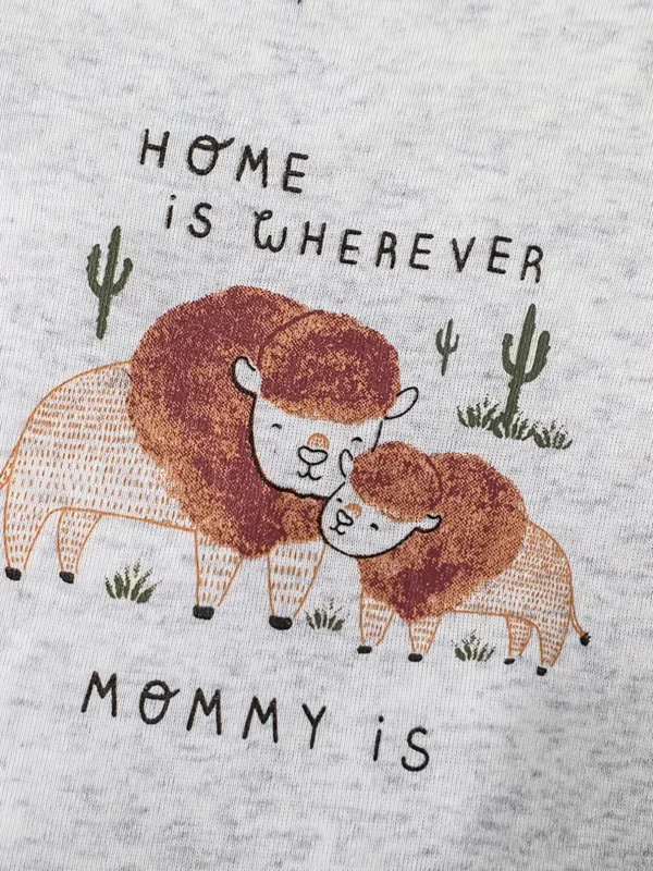 Ensemble de 5 pièces pour bébé garçon avec imprimé graphique de dessin animé mignon à manches courtes pour l'été – Image 2