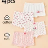 Lot de 4 slips en coton imprimés cerises Lot de 4 slips en coton imprimés cerises, cœurs et lapins pour fille, culottes à motif dessin animé, ensemble de sous-vêtements doux et confortables, pour toutes les saisons 29 octobre 2024 Kotazando