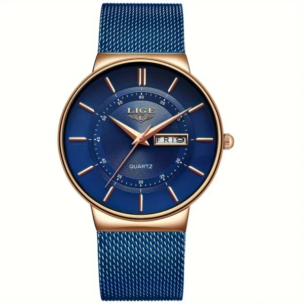 Montre à quartz ultra fine pour homme LIGE Montre à quartz ultra fine pour homme LIGE, bracelet en maille d'acier 4 octobre 2024 Kotazando