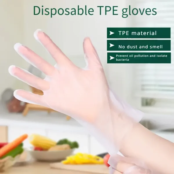 Lot de 100 gants jetables multi-usages, Imperméables, sans plomb et sans latex pour la cuisine, la salle de bain, l'extérieur, Parfaits pour la préparation des aliments, les soins des animaux et le nettoyage de la maison – Image 2