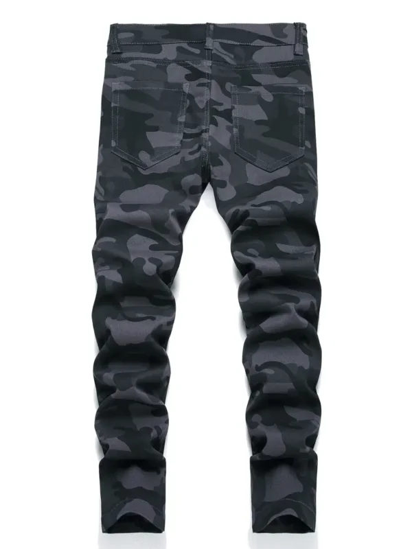 Jean camouflage pour garçon, coupe slim, pantalon long en denim délavé, vêtements d'extérieur pour enfants – Image 4