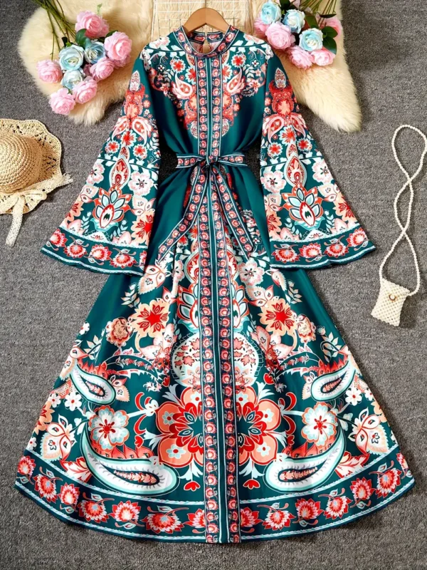 Robe longue élégante et ample à manches longues et motif floral et cachemire pour adolescentes avec ceinture Robe longue élégante et ample à manches longues et motif floral et cachemire pour adolescentes avec ceinture, pour le printemps et l'automne 19 octobre 2024 Kotazando