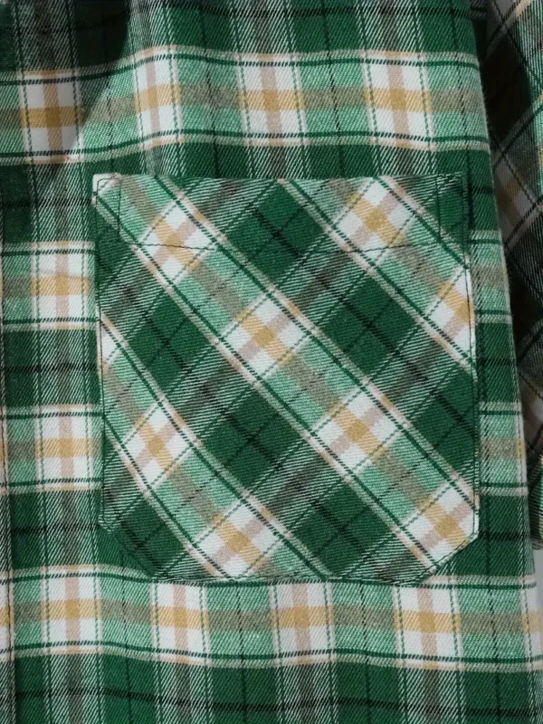 Chemise boutonnée à manches courtes pour homme avec motif à carreaux élégant et poche poitrine, vacances d'été – Image 14